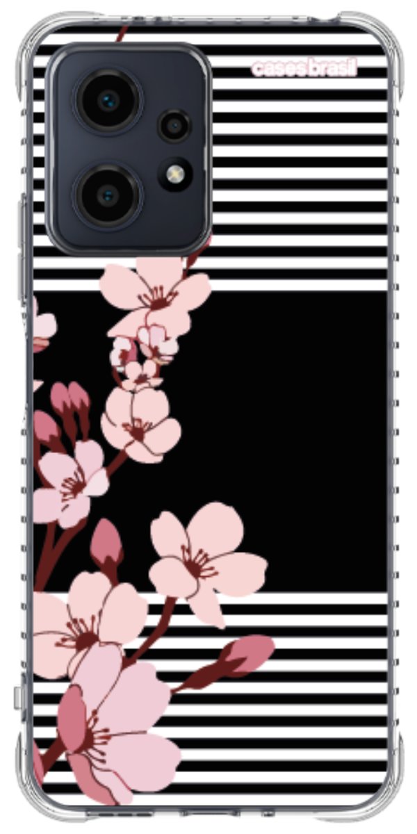 Capinha para Celular Flores de Primavera Listradas