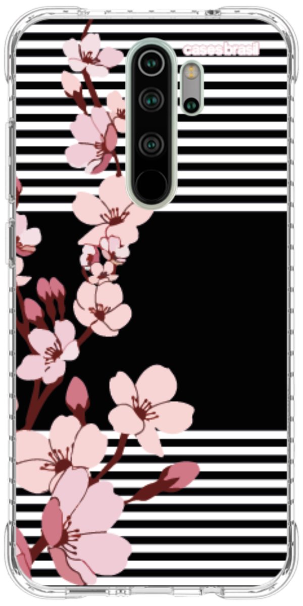 Capinha para Celular Flores de Primavera Listradas