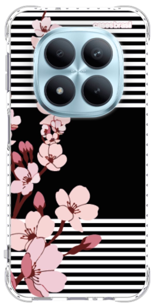 Capinha para Celular Flores de Primavera Listradas
