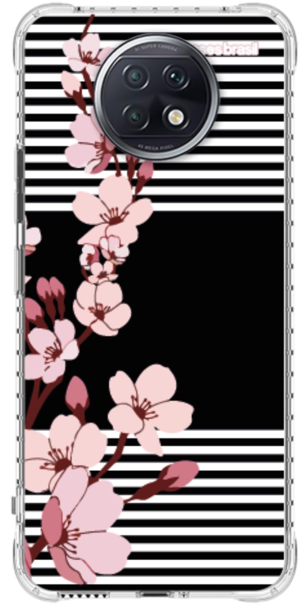 Capinha para Celular Flores de Primavera Listradas
