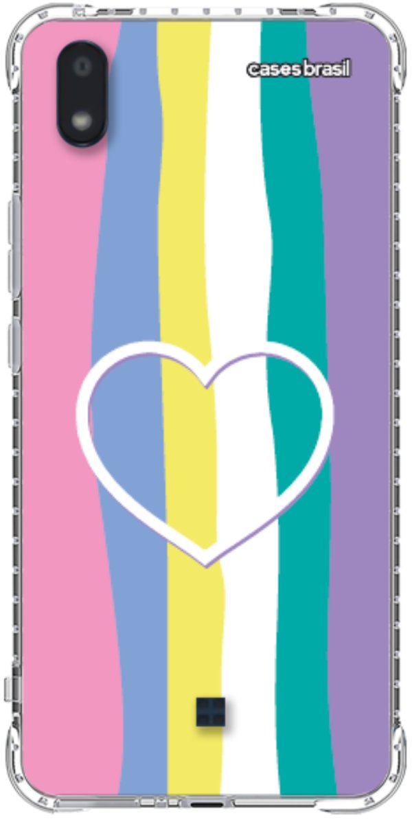 Capinha para Celular Arco-íris com Coração