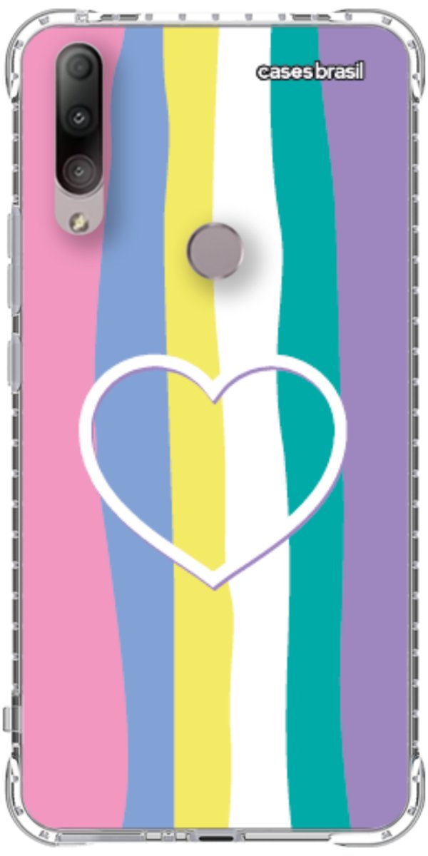 Capinha para Celular Arco-íris com Coração