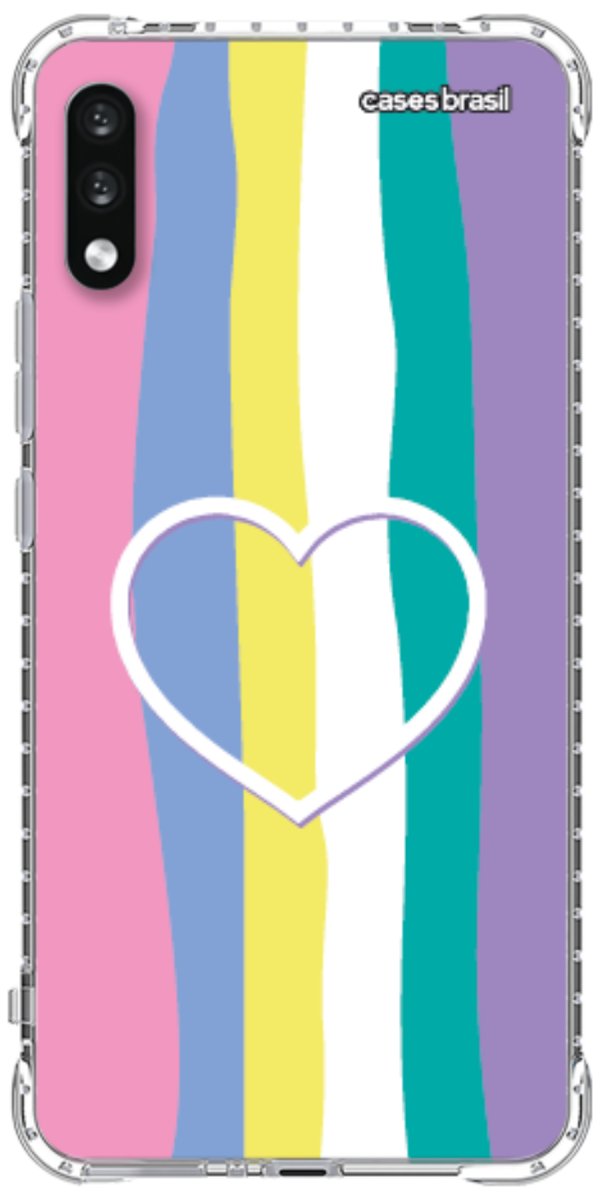 Capinha para Celular Arco-íris com Coração