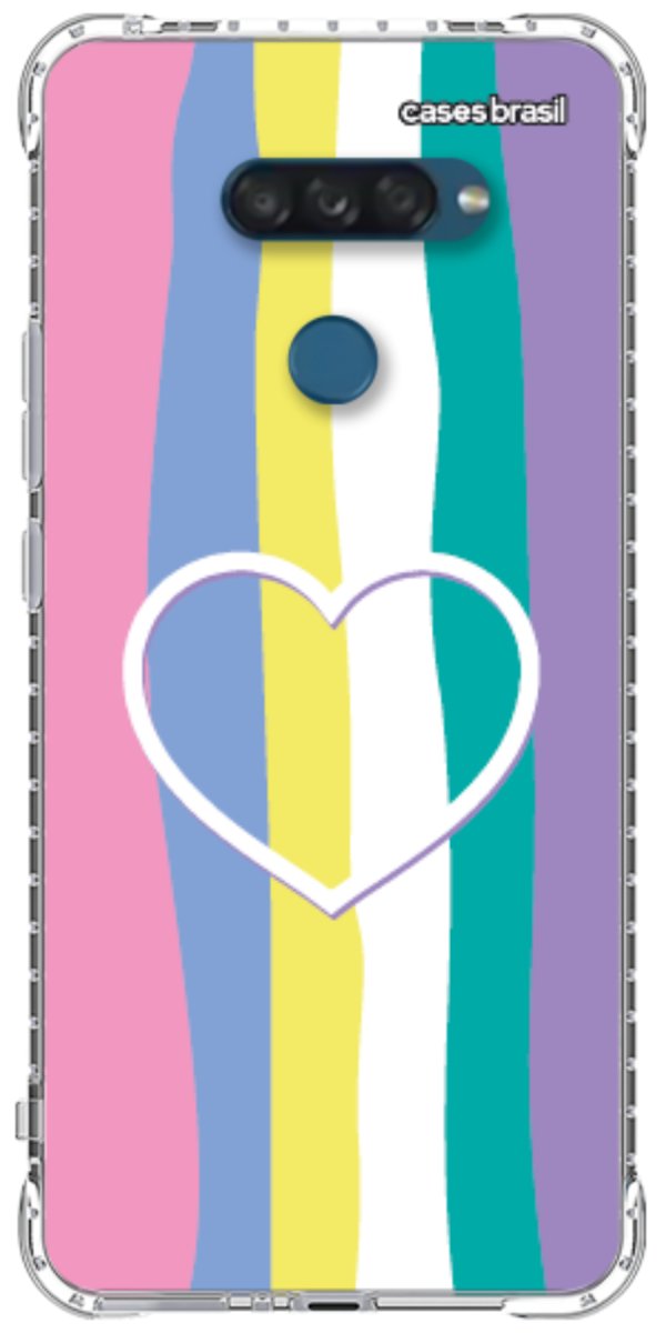 Capinha para Celular Arco-íris com Coração