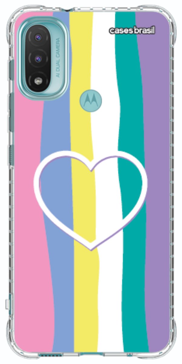 Capinha para Celular Arco-íris com Coração