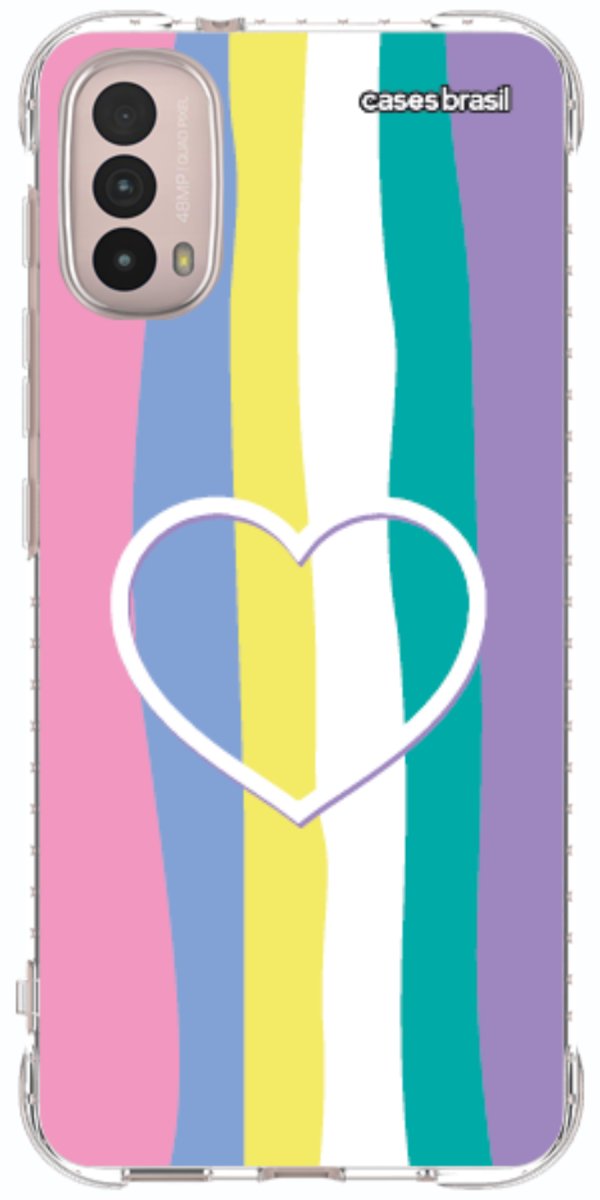 Capinha para Celular Arco-íris com Coração