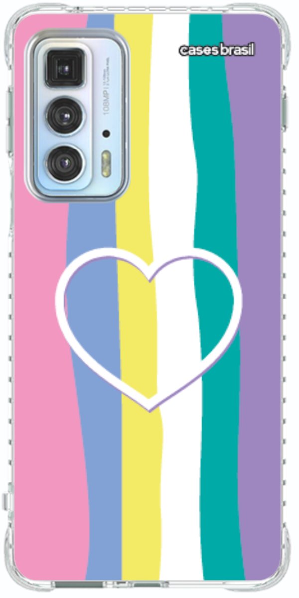 Capinha para Celular Arco-íris com Coração