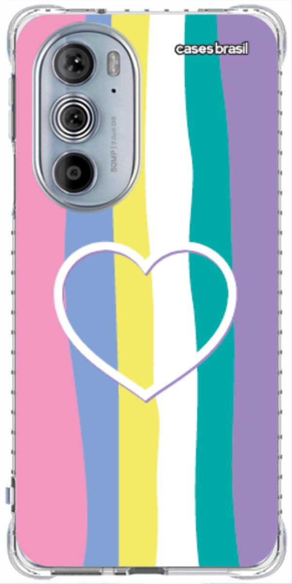 Capinha para Celular Arco-íris com Coração