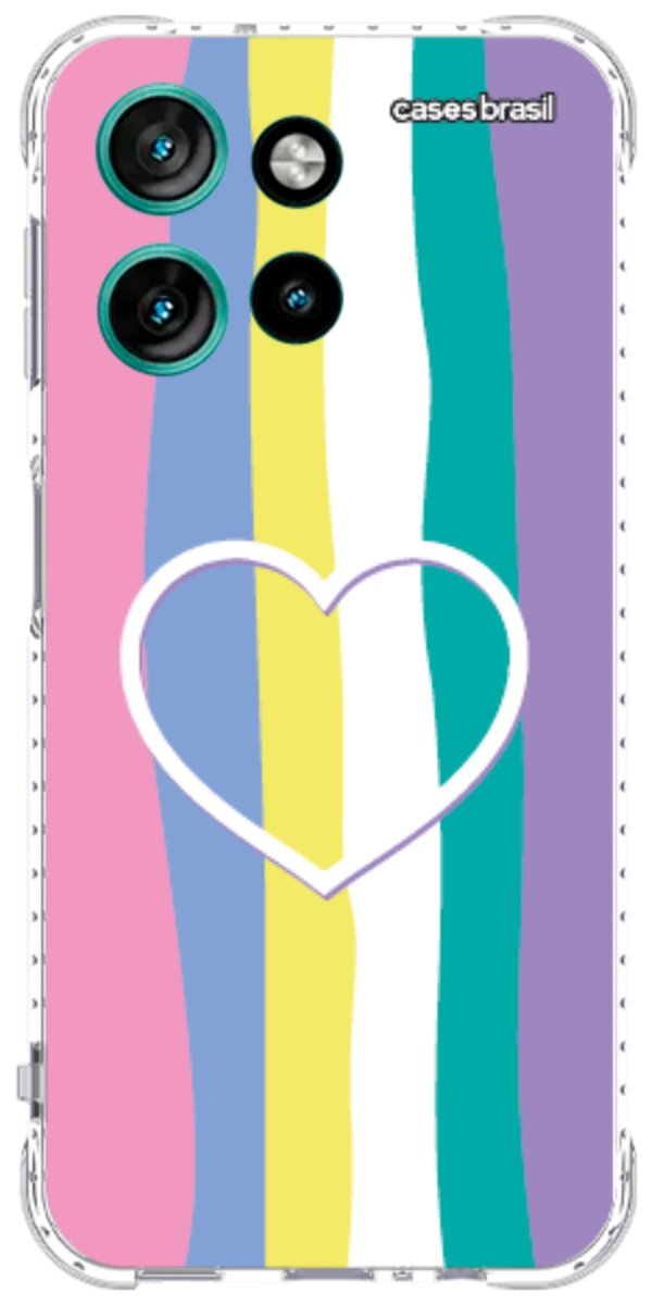 Capinha para Celular Arco-íris com Coração