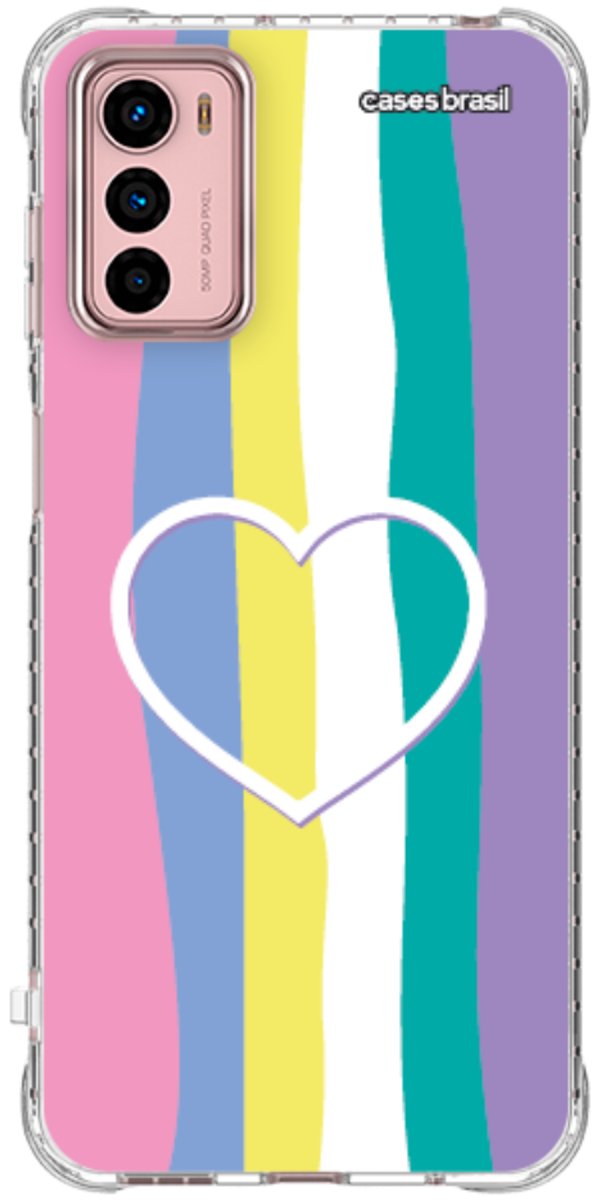 Capinha para Celular Arco-íris com Coração