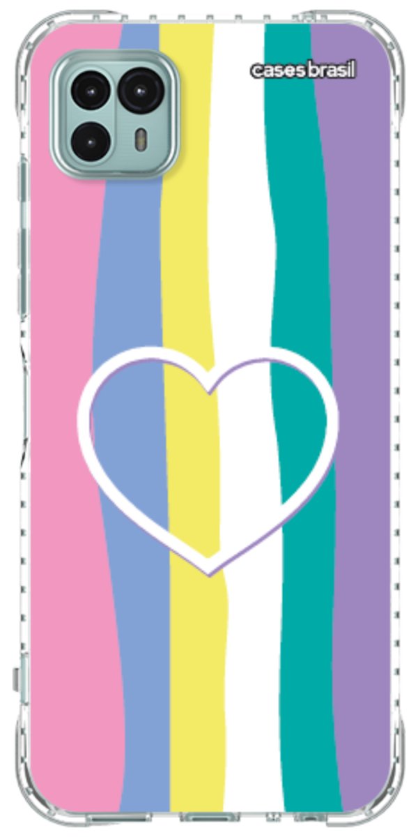 Capinha para Celular Arco-íris com Coração