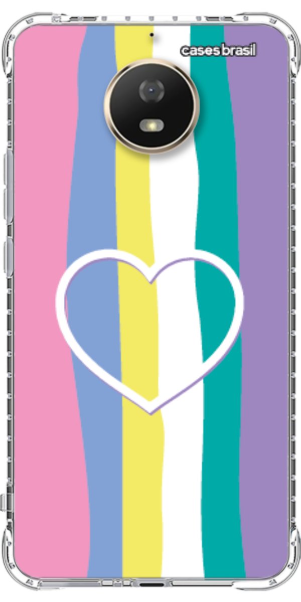Capinha para Celular Arco-íris com Coração