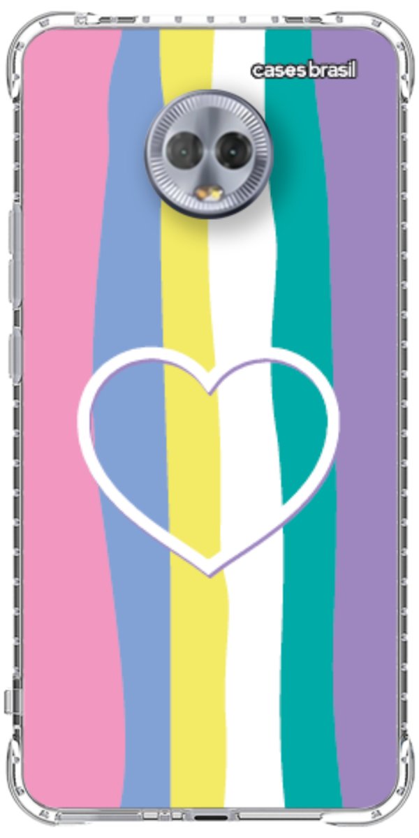 Capinha para Celular Arco-íris com Coração