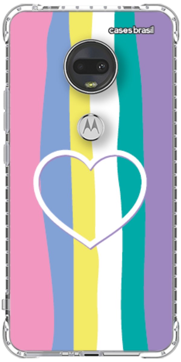 Capinha para Celular Arco-íris com Coração