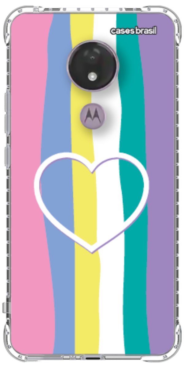 Capinha para Celular Arco-íris com Coração