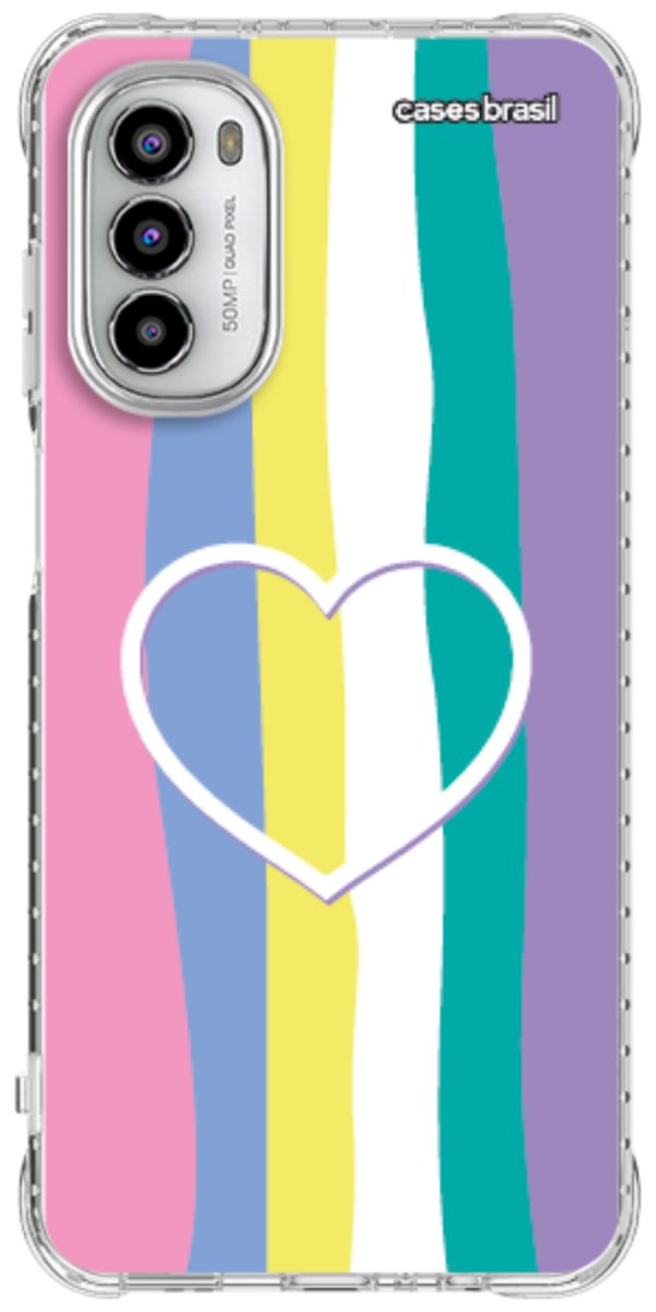 Capinha para Celular Arco-íris com Coração