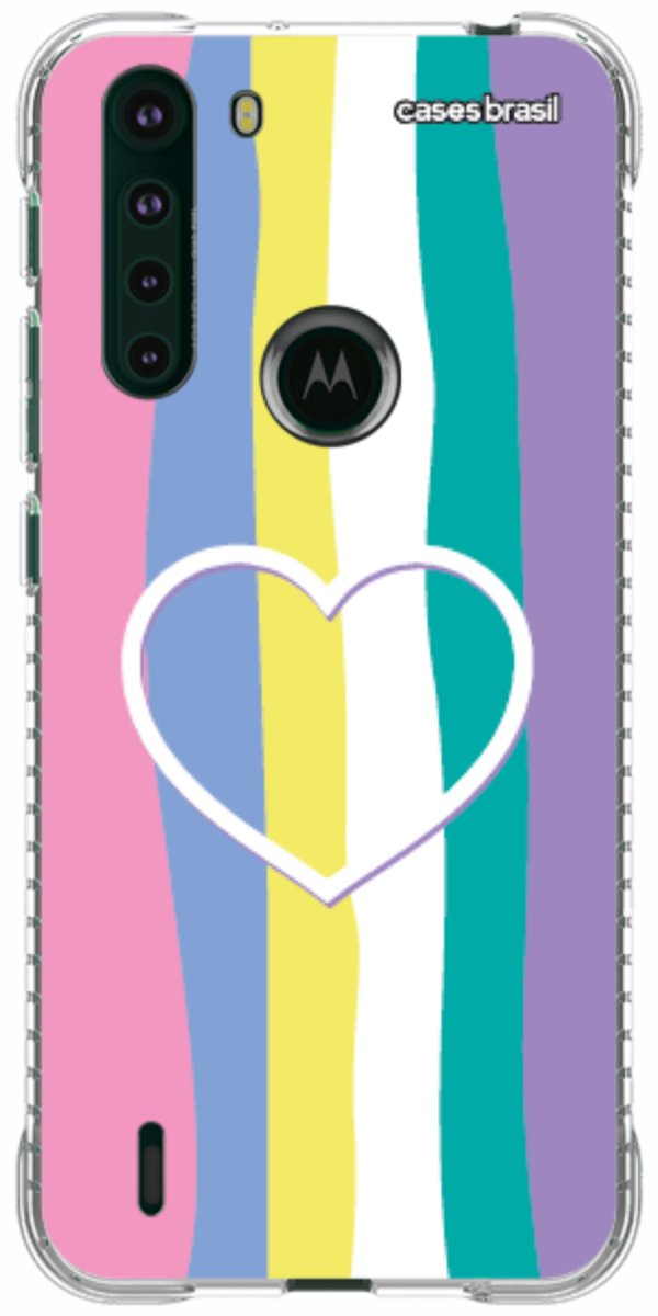 Capinha para Celular Arco-íris com Coração