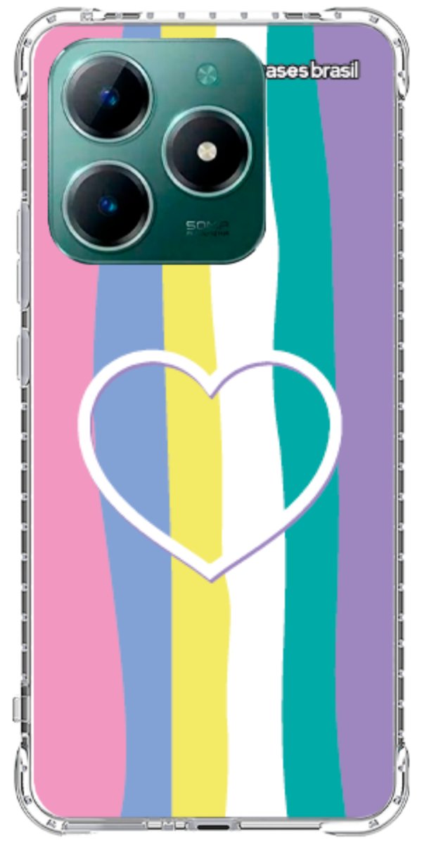 Capinha para Celular Arco-íris com Coração