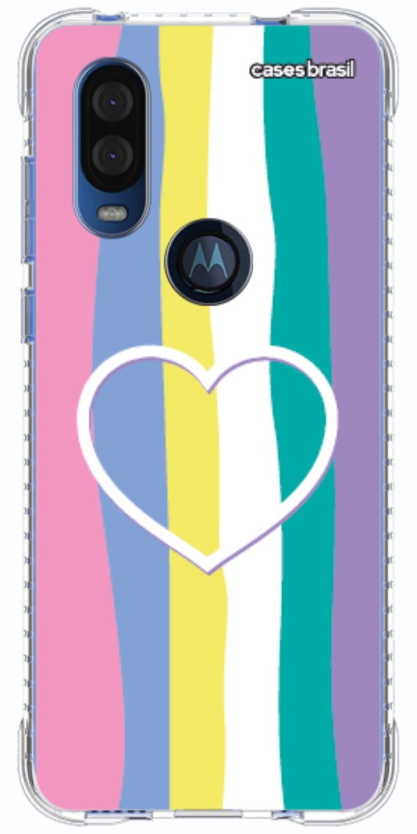 Capinha para Celular Arco-íris com Coração