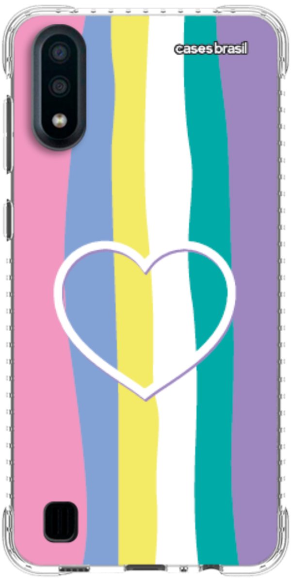 Capinha para Celular Arco-íris com Coração
