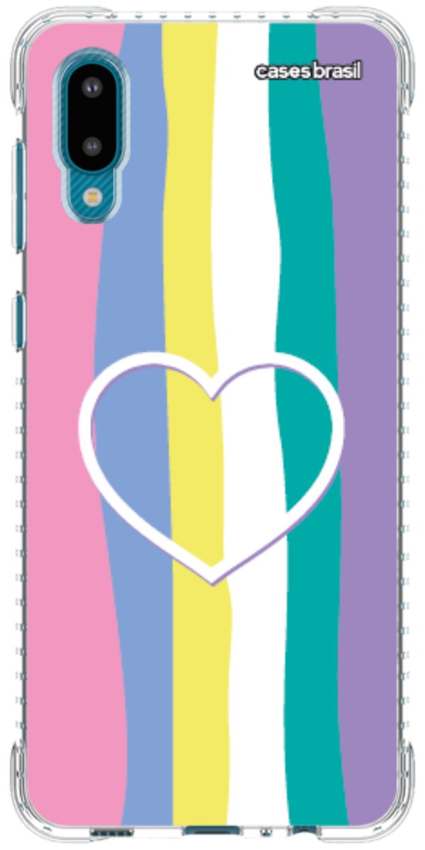 Capinha para Celular Arco-íris com Coração