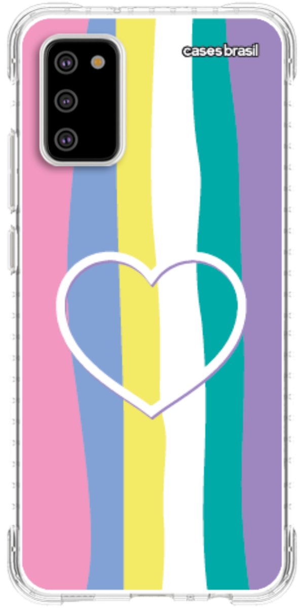 Capinha para Celular Arco-íris com Coração