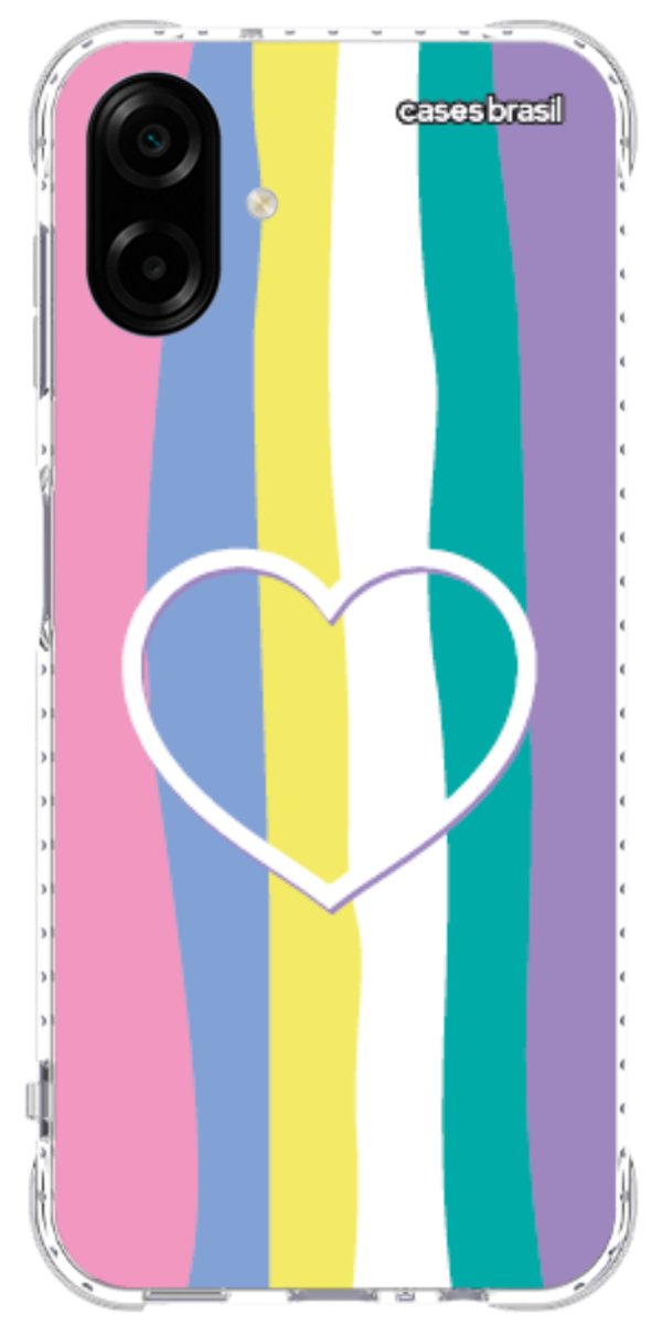 Capinha para Celular Arco-íris com Coração