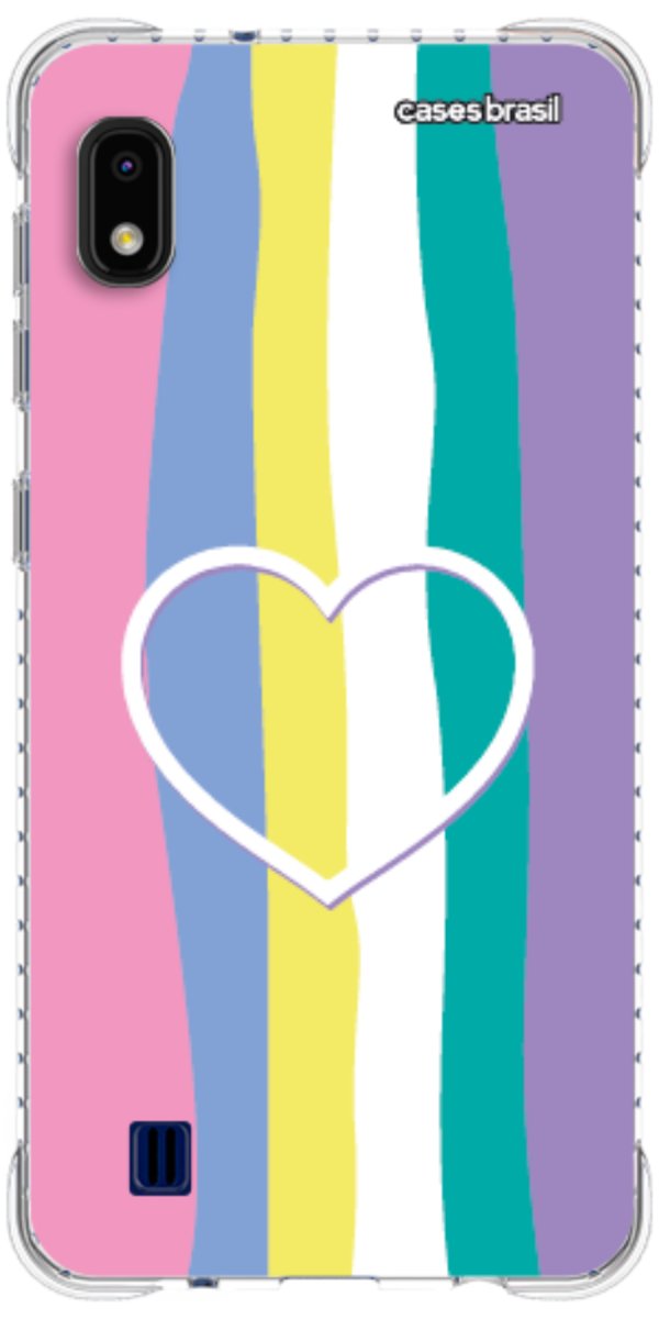Capinha para Celular Arco-íris com Coração