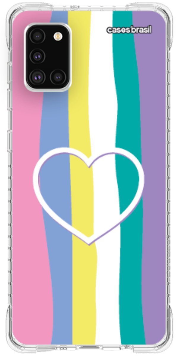 Capinha para Celular Arco-íris com Coração