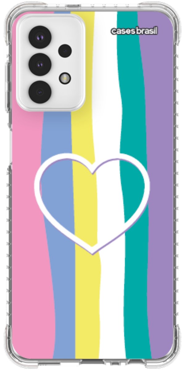 Capinha para Celular Arco-íris com Coração
