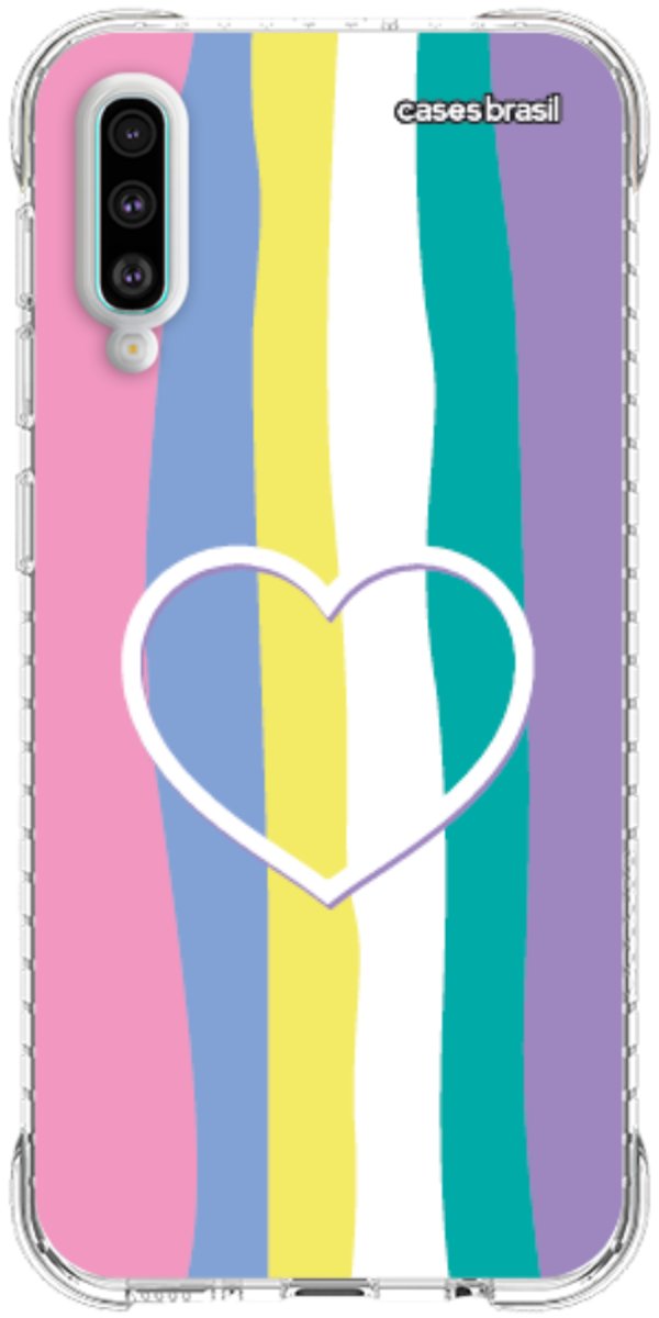 Capinha para Celular Arco-íris com Coração
