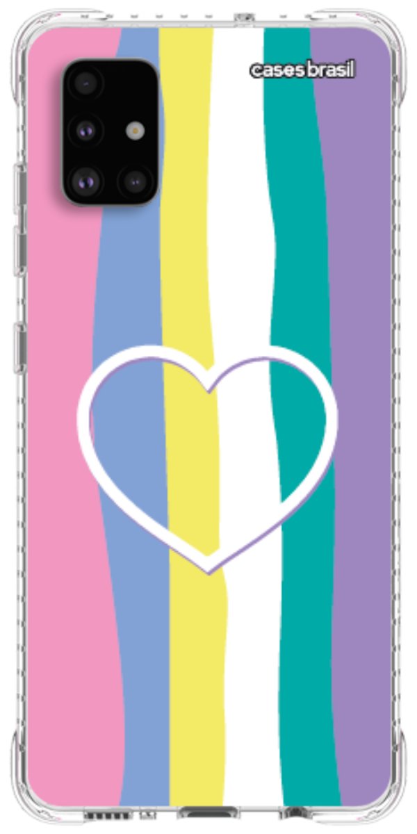 Capinha para Celular Arco-íris com Coração