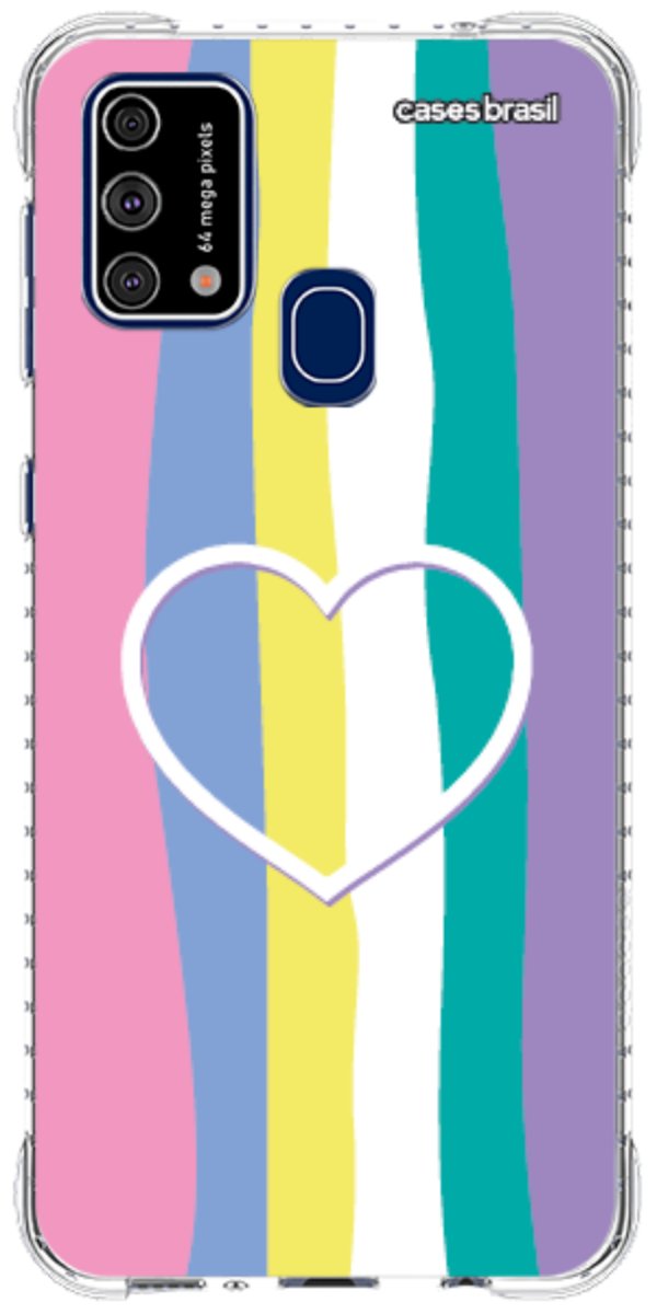 Capinha para Celular Arco-íris com Coração
