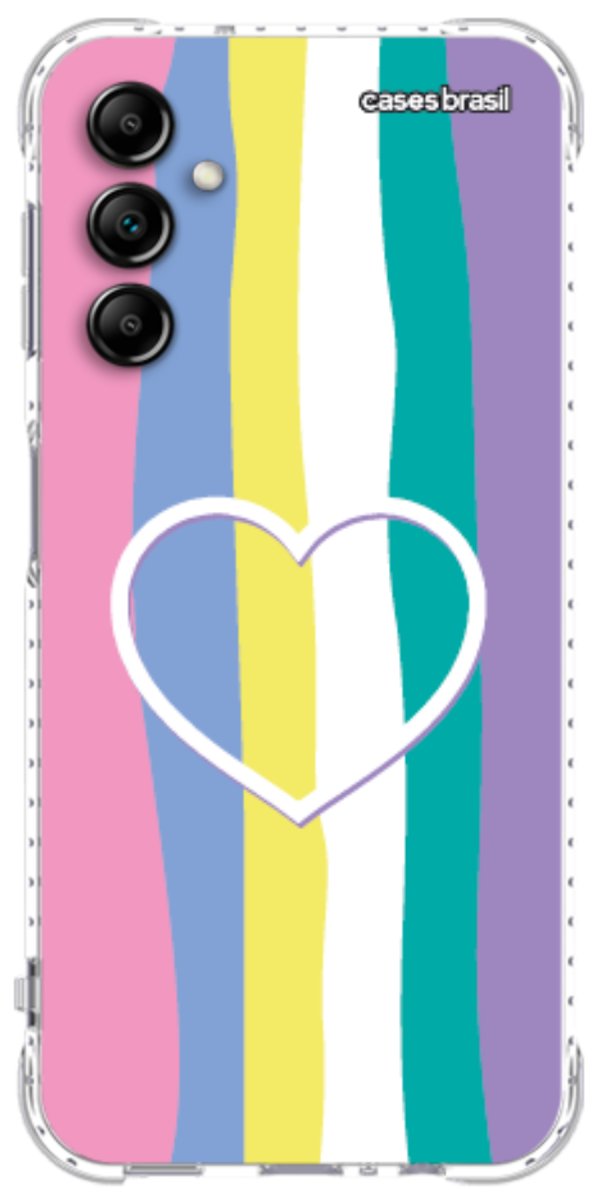 Capinha para Celular Arco-íris com Coração
