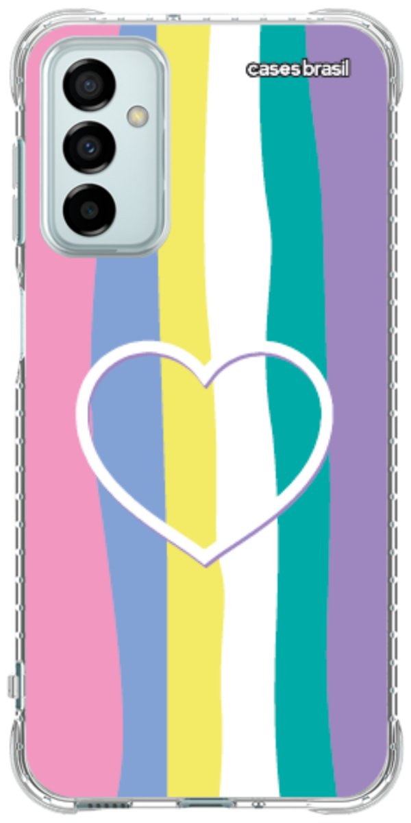 Capinha para Celular Arco-íris com Coração