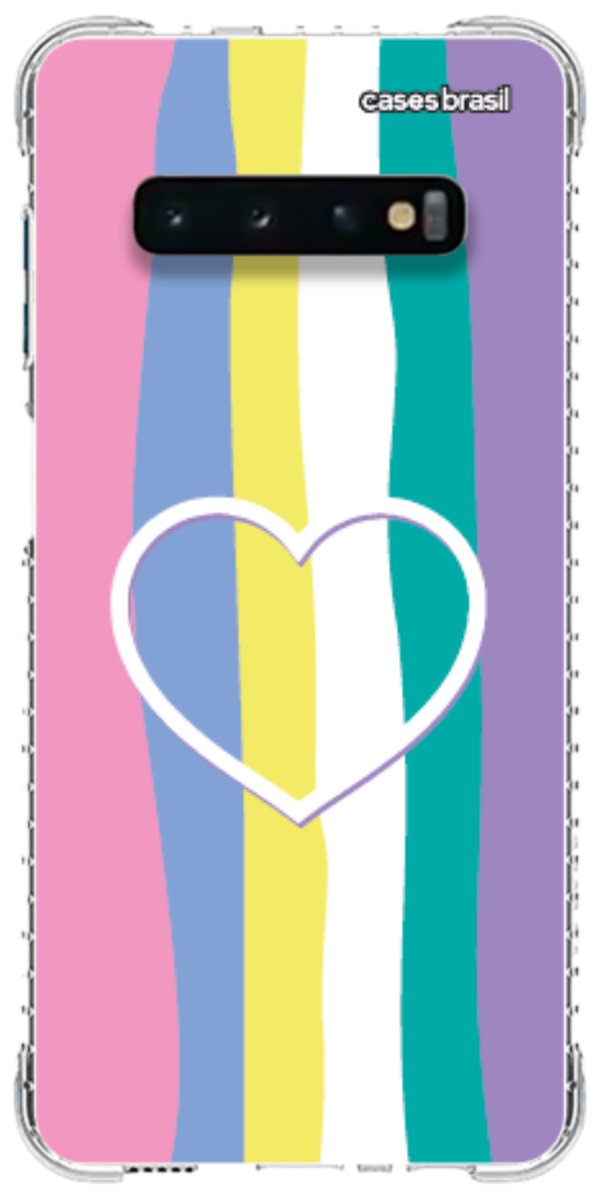 Capinha para Celular Arco-íris com Coração