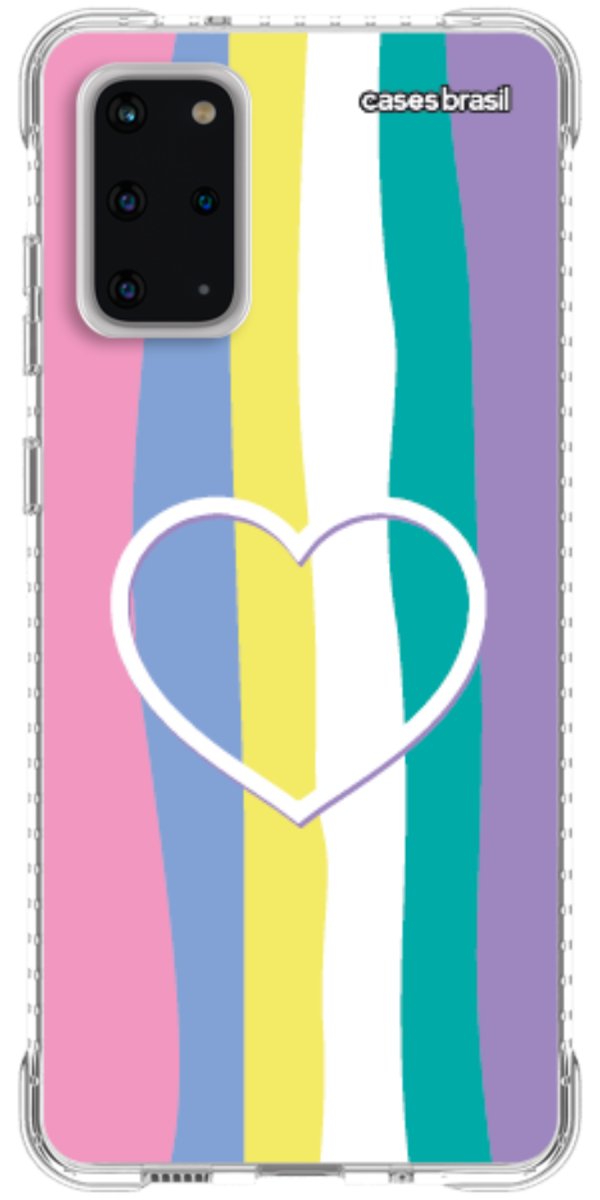 Capinha para Celular Arco-íris com Coração