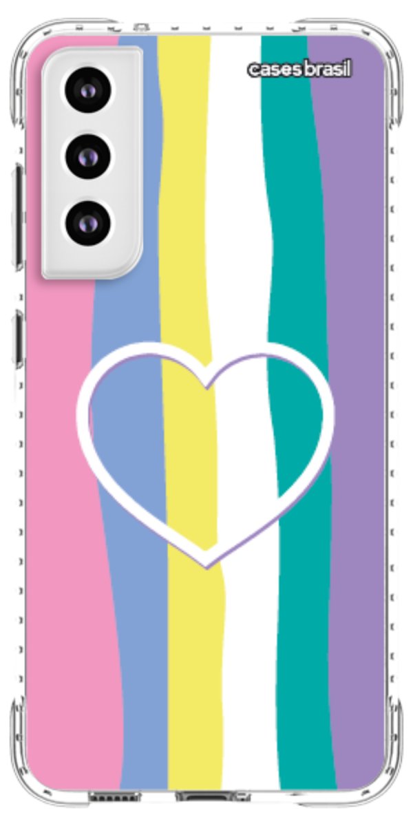 Capinha para Celular Arco-íris com Coração