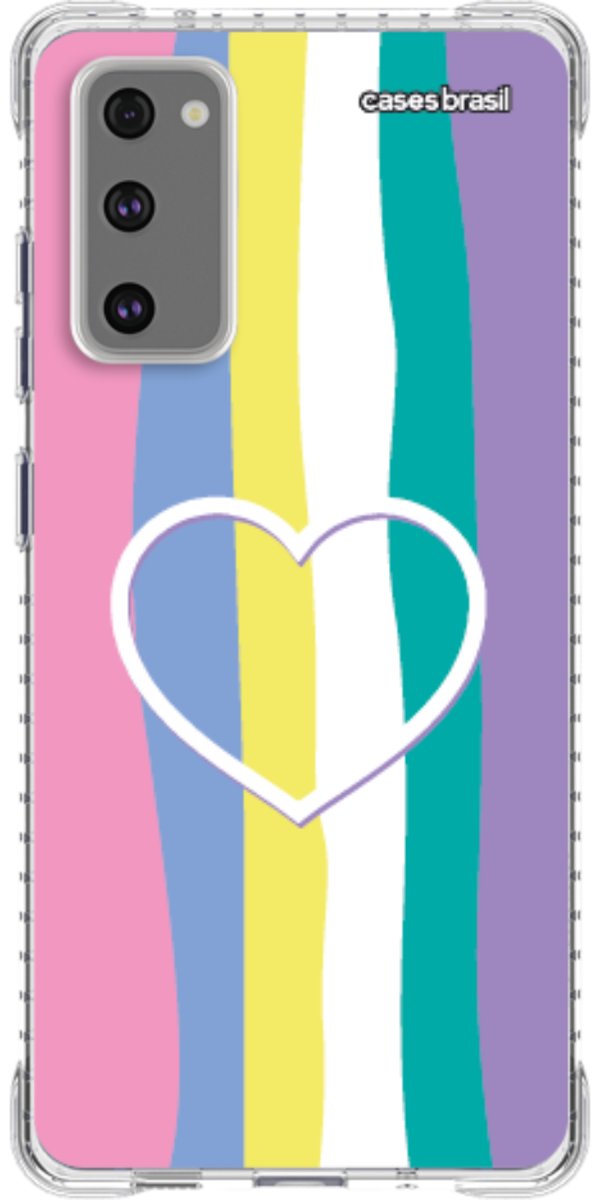 Capinha para Celular Arco-íris com Coração