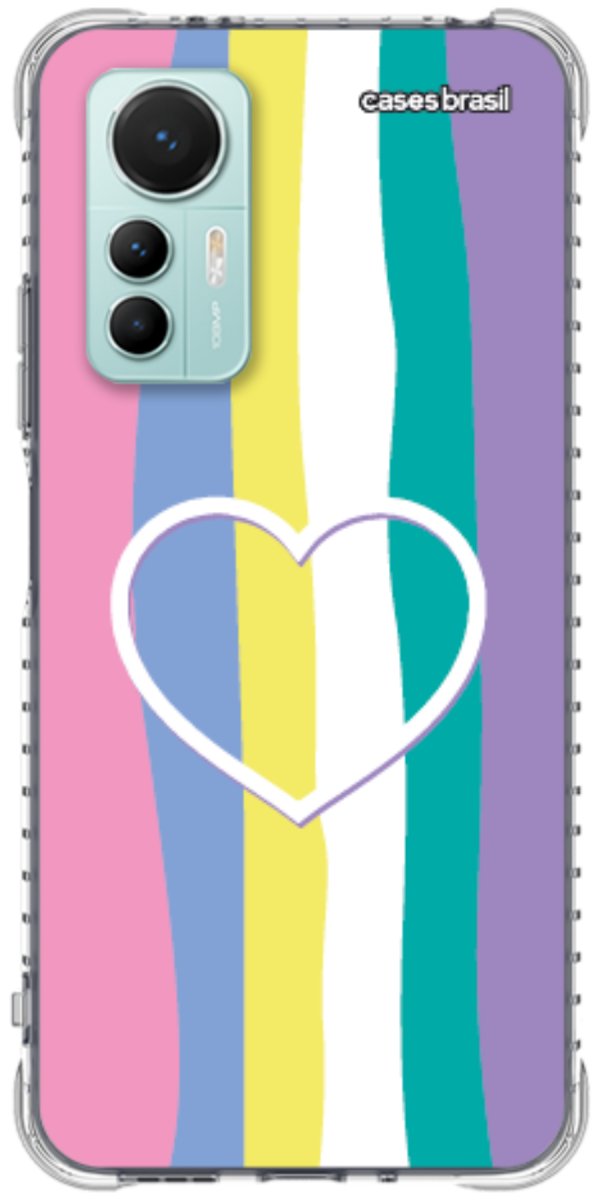 Capinha para Celular Arco-íris com Coração