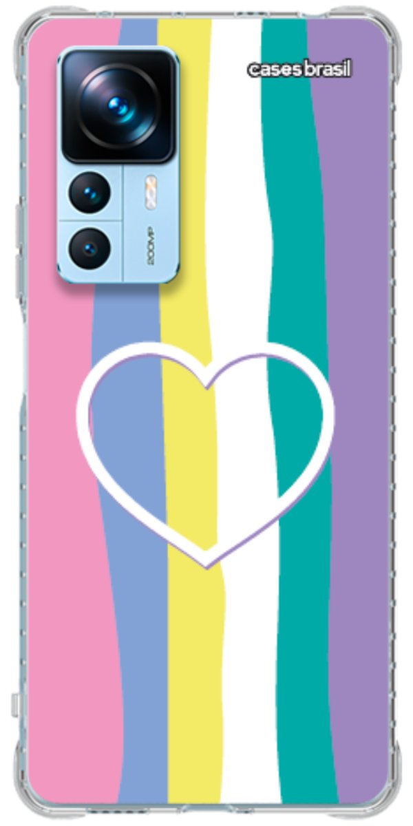Capinha para Celular Arco-íris com Coração