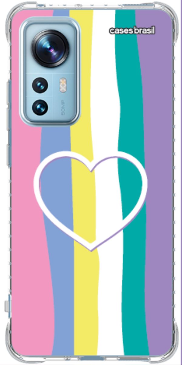 Capinha para Celular Arco-íris com Coração