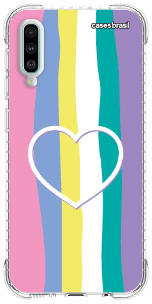 Capinha para Celular Arco-íris com Coração