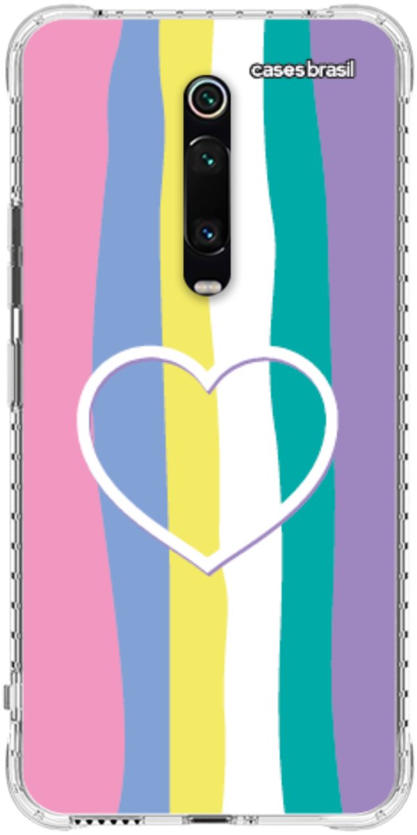 Capinha para Celular Arco-íris com Coração