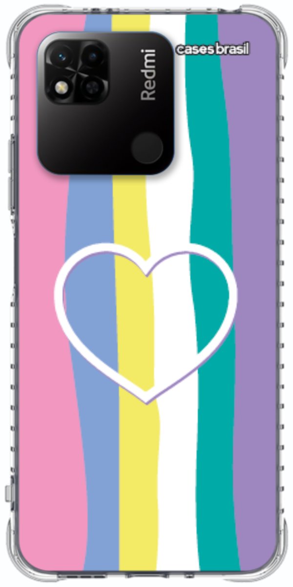 Capinha para Celular Arco-íris com Coração