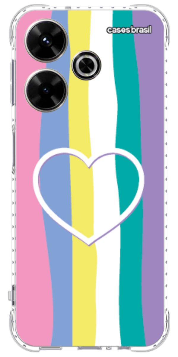 Capinha para Celular Arco-íris com Coração