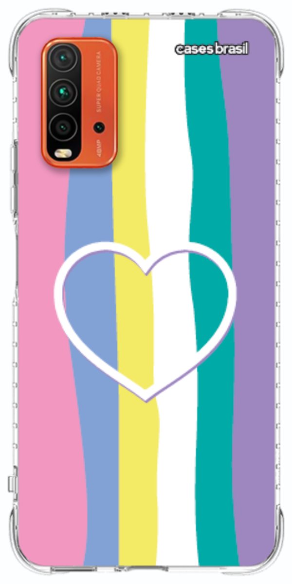 Capinha para Celular Arco-íris com Coração