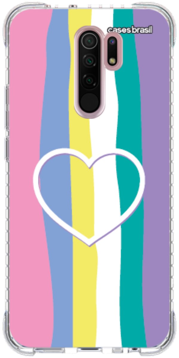 Capinha para Celular Arco-íris com Coração