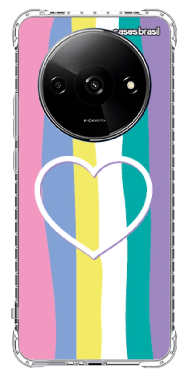Capinha para Celular Arco-íris com Coração