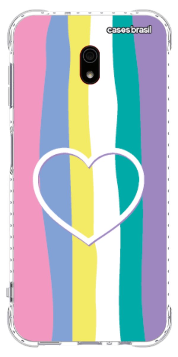 Capinha para Celular Arco-íris com Coração